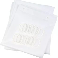 Essentials Shower Curtain & Rings White 1800 X 1800mm