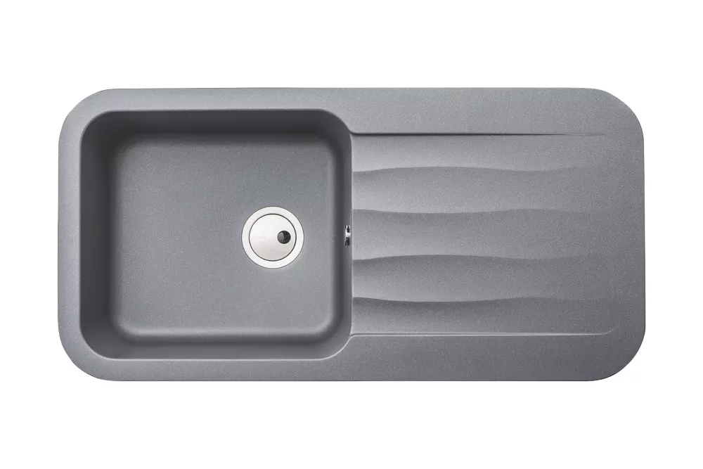 Abode Dune 1 Bowl Granite Composite Kitchen Sink Grey Metallic Reversible 1000 X 500mm 2 Abode Dune 1 Bowl Granite Composite Kitchen Sink Grey Metallic Reversible 1000 X 500mm - Image 2