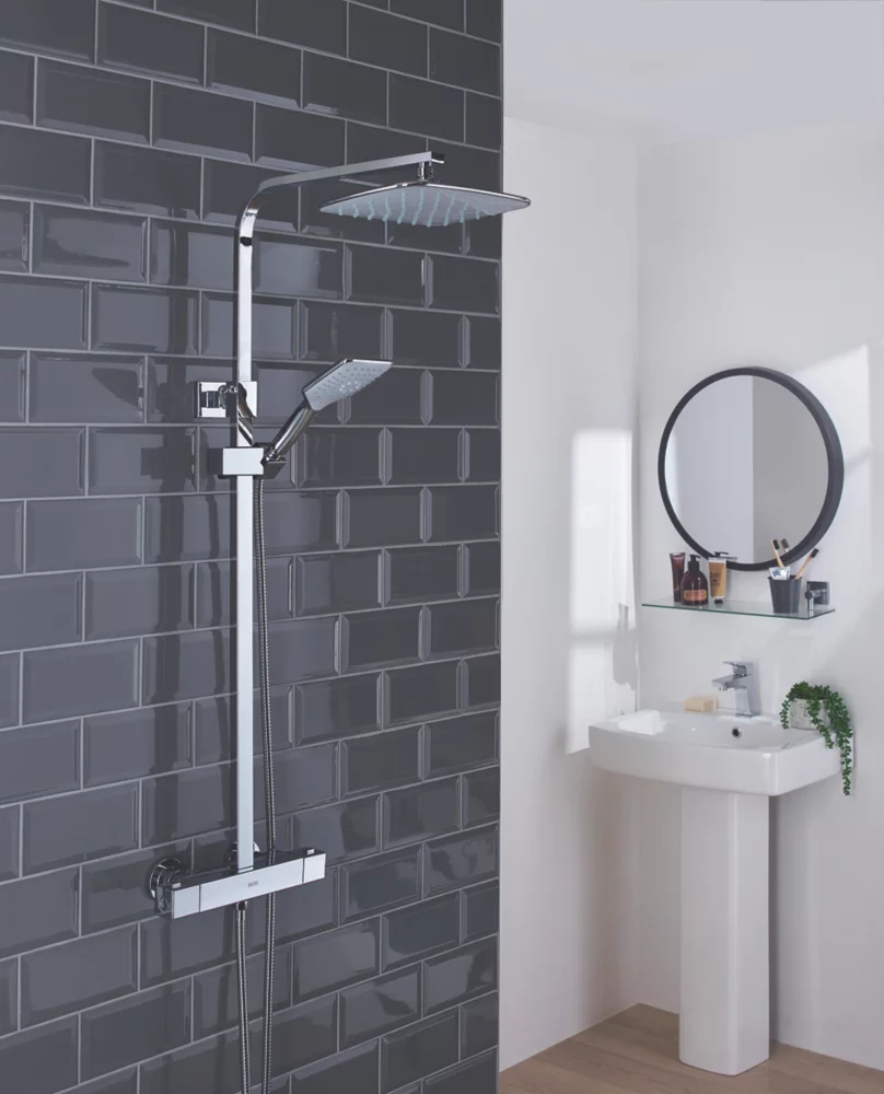 Bristan Craze Rear-Fed Exposed Chrome Thermostatic Bar Mixer Shower With Adjustable Riser Kit & Diverter - Image 2