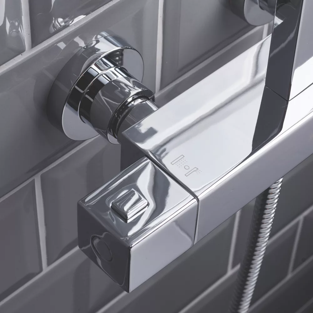 Bristan Craze Rear-Fed Exposed Chrome Thermostatic Bar Mixer Shower With Adjustable Riser Kit & Diverter - Image 6