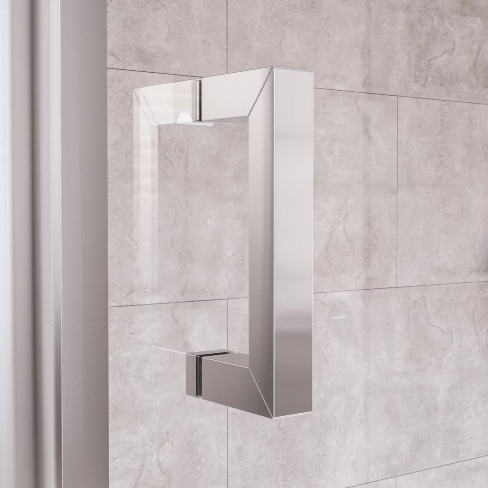 Aqualux Edge 6 Semi-Frameless Rectangular Sliding Shower Door Polished Silver 1400 X 1900mm - Image 2