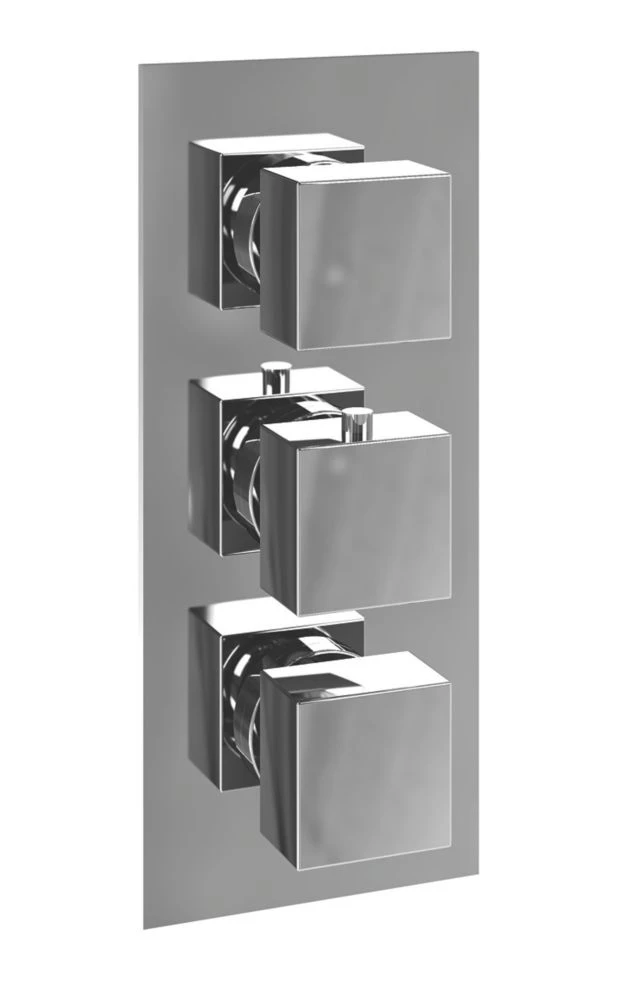 ETAL Diamond Rear-Fed Concealed Polished Chrome Thermostatic Bar Mixer Shower - Image 2