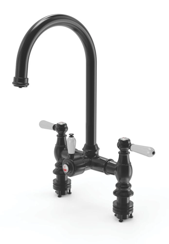 ETAL Traditional Bridge 3-in-1 Hot Water Kitchen Tap Matt Black