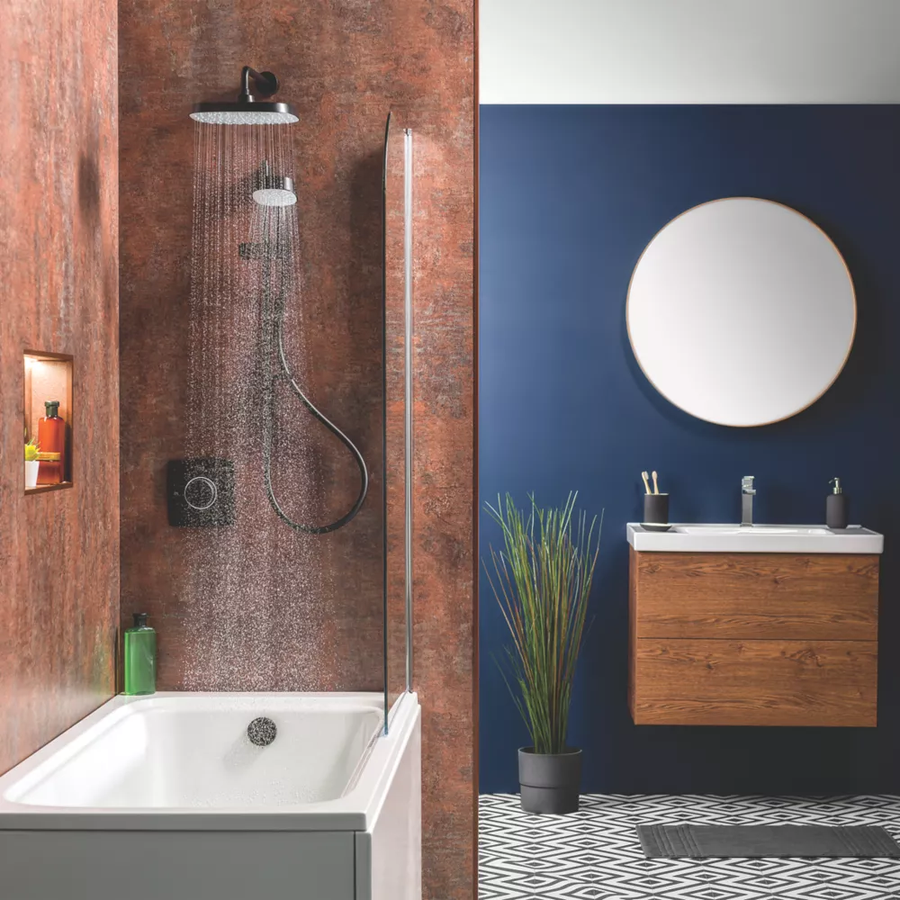 Mira Evoco Rear-Fed Concealed Matt Black Thermostatic Built-In Mixer Shower & Bath Fill - Image 2