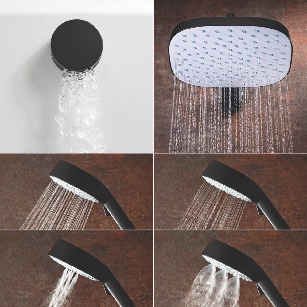 Mira Evoco Rear-Fed Concealed Matt Black Thermostatic Built-In Mixer Shower & Bath Fill - Image 3