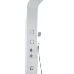 ETAL Luna Rear-Fed Matt White Thermostatic Panel Shower