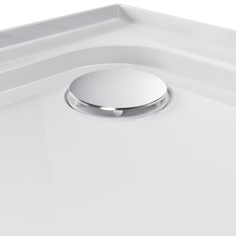 Mira Flight Low Corner Waste Rectangular Shower Tray With Upstands White 1000 X 800 X 40mm - Image 2