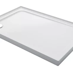 Mira Flight Low Corner Waste Rectangular Shower Tray With Upstands White 1000 X 800 X 40mm