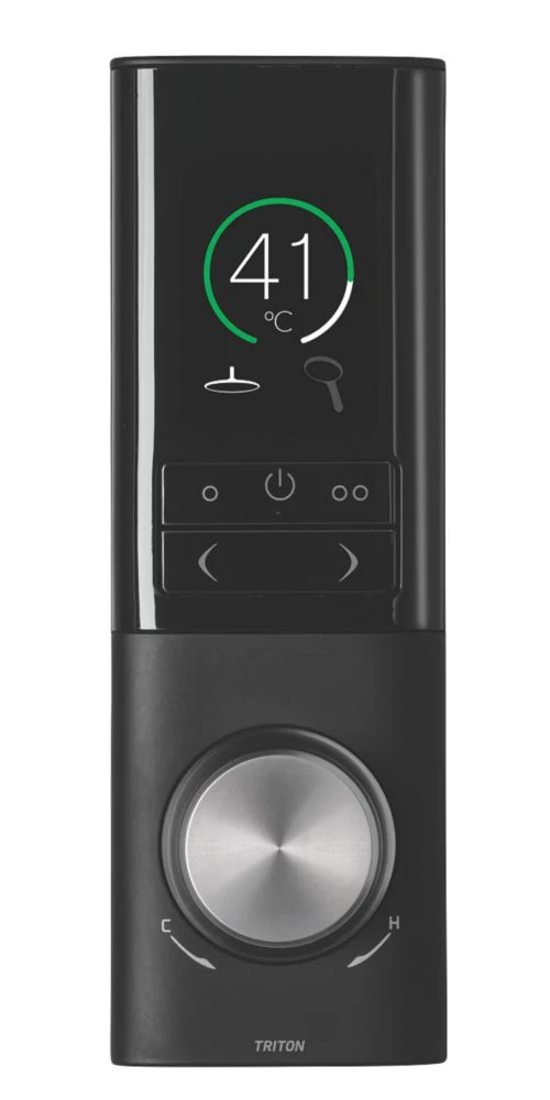 Triton H2ome HP/Combi Ceiling-Fed Single Outlet Black Thermostatic Digital Mixer Shower - Image 2
