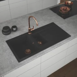 ETAL Comite 1.5 Bowl Granite Composite Kitchen Sink Black Reversible 1000 X 500mm 5 ETAL Comite 1.5 Bowl Granite Composite Kitchen Sink Black Reversible 1000 X 500mm -Zenith Shop 847RG A2