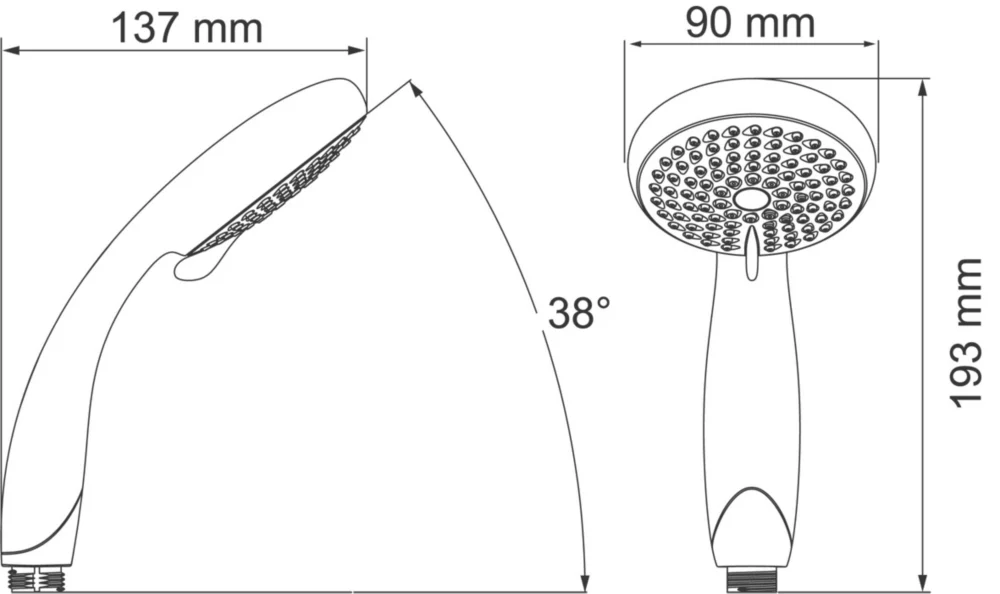 Mira Nectar Shower Handset White 90 X 193mm - Image 2