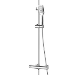 ETAL Delta Rear-Fed Exposed Polished Chrome Thermostatic Bar Mixer Shower