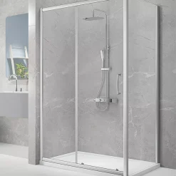 Triton Neo Eight Framed Rectangular Sliding Shower Door Chrome 1400 X 1900mm
