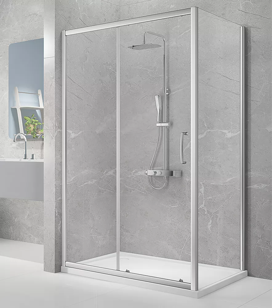 Triton Neo Eight Framed Rectangular Sliding Shower Door Chrome 1400 X 1900mm