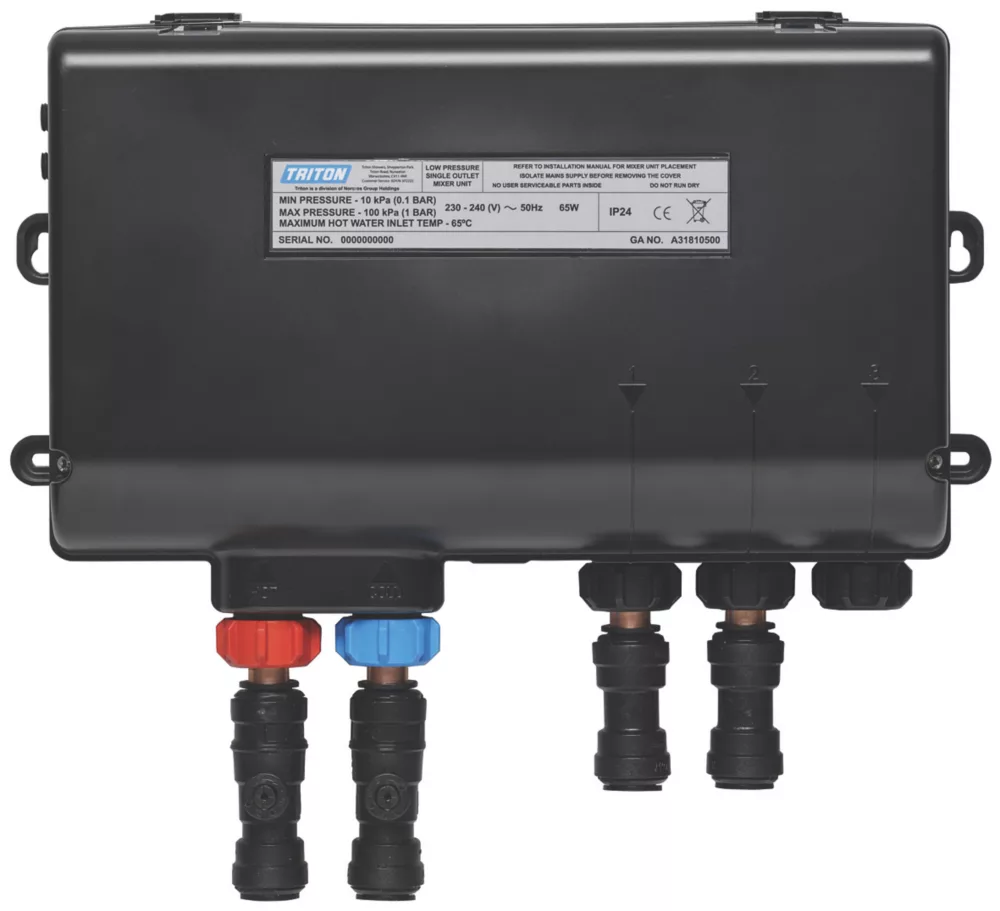 Triton H2ome Gravity-Pumped Ceiling & Rear Fed Dual Outlet Chrome / Black Thermostatic Digital Shower - Image 4