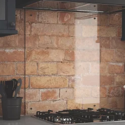 Splashback Clear Splashback With Gunmetal Caps 600 X 750 X 6mm