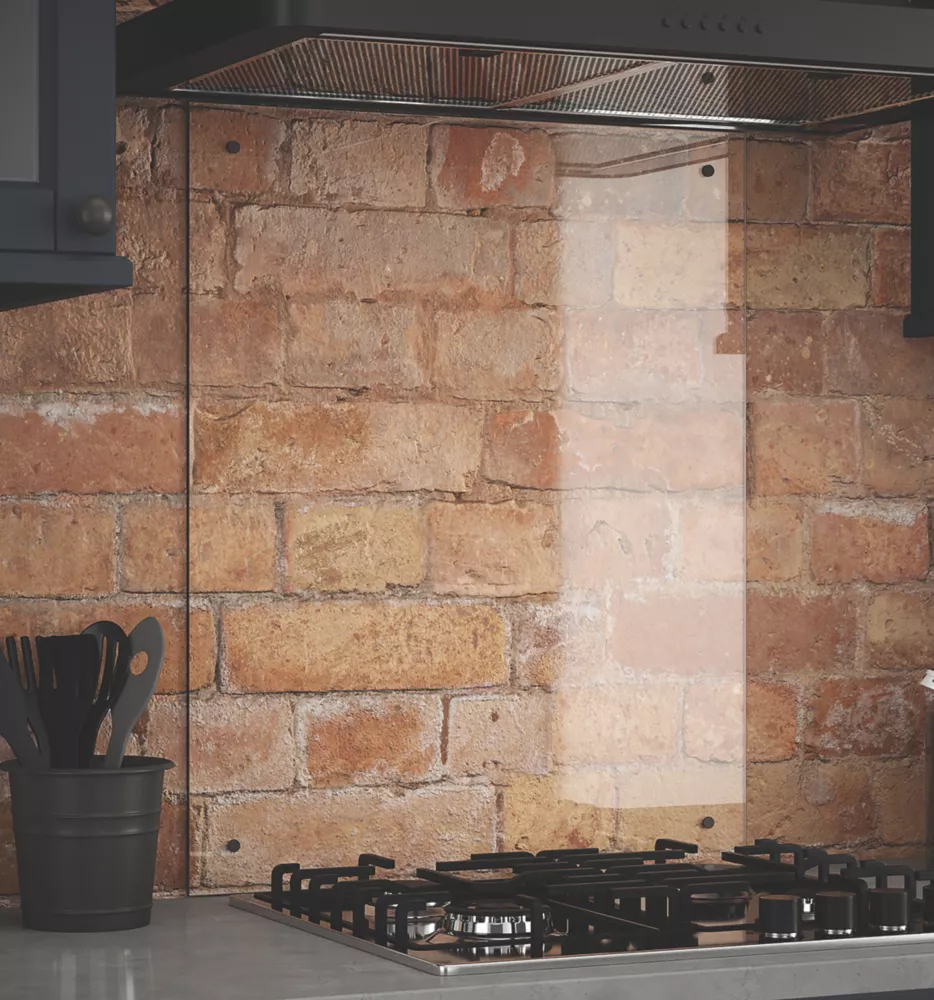 Splashback Clear Splashback With Gunmetal Caps 600 X 750 X 6mm