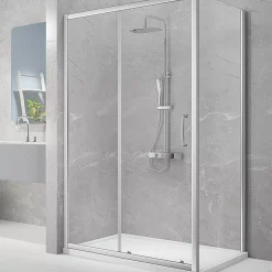 Triton Neo Eight Framed Rectangular Sliding Door Shower Enclosure Reversible Chrome 1000 X 900 X 1900mm