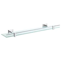 Aqualux Goodwood Chrome Brass Glass Shelf 635 X 70 X 145mm