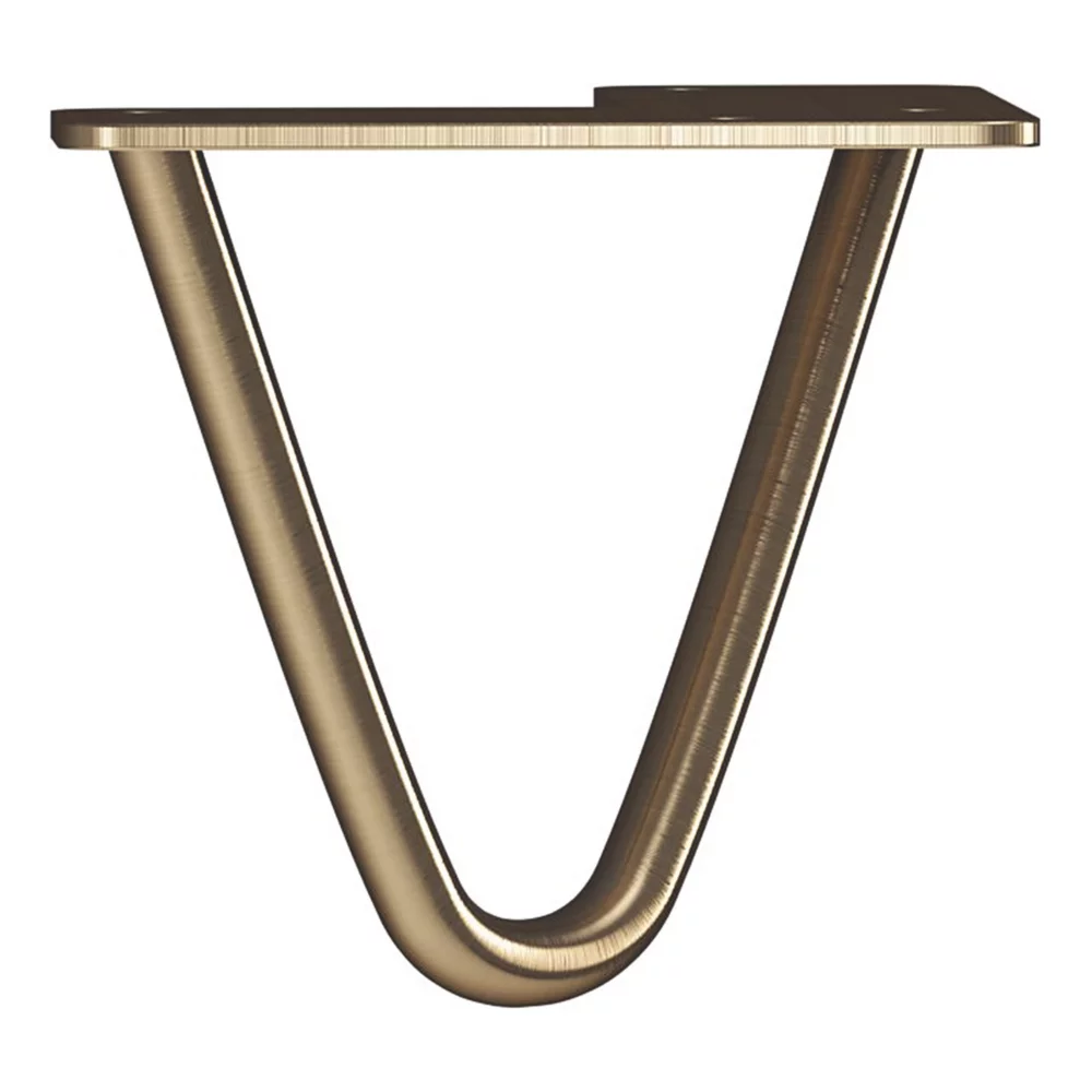 Rothley 2-Pin Hairpin Worktop Leg Antique Brass 100mm