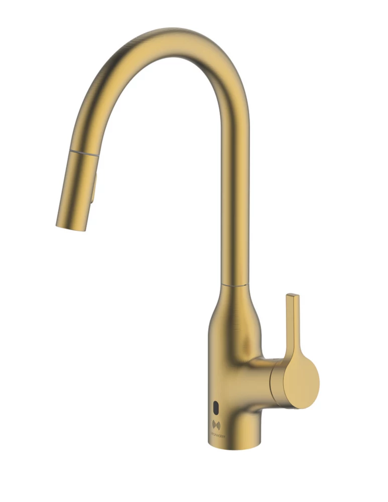 Clearwater Amelio AML10BB Battery-Powered Sensor Tap With Twin Spray Pull-Out Brushed Brass PVD