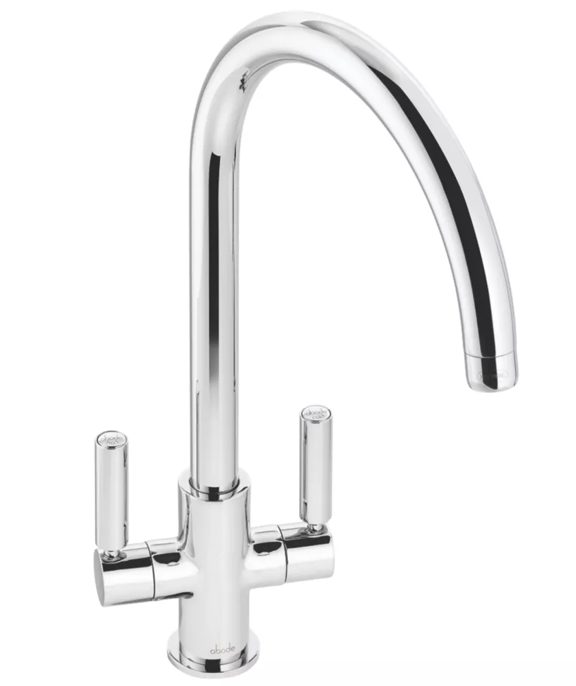 Abode Globe Swan Dual-Lever Mono Mixer Kitchen Tap Chrome