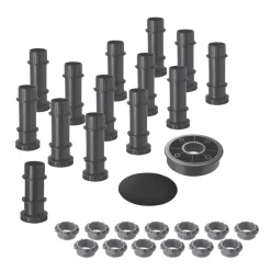 Mira Flight Level Tray Riser Leg Set Black / Grey 14 Pieces