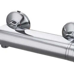 Swirl Exposed Thermostatic Shower Mixer Valve Fixed Silver