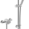 Bristan Quest Rear-Fed Exposed Chrome Thermostatic Mixer Shower With Adjustable Riser Kit