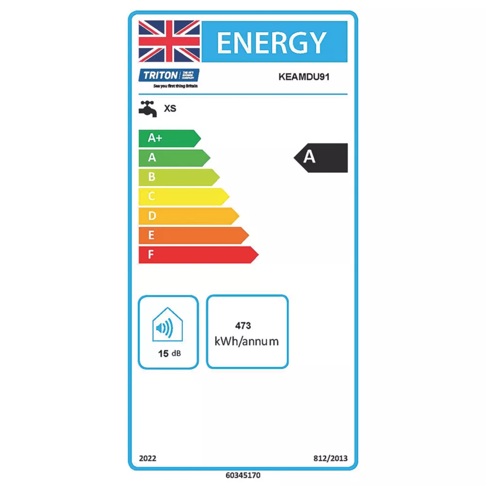 Triton Amala DuElec White 9.5kW Electric Shower With Diverter - Image 5