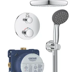Grohe Precision Trend HP Rear-Fed Concealed Chrome Thermostatic Shower System