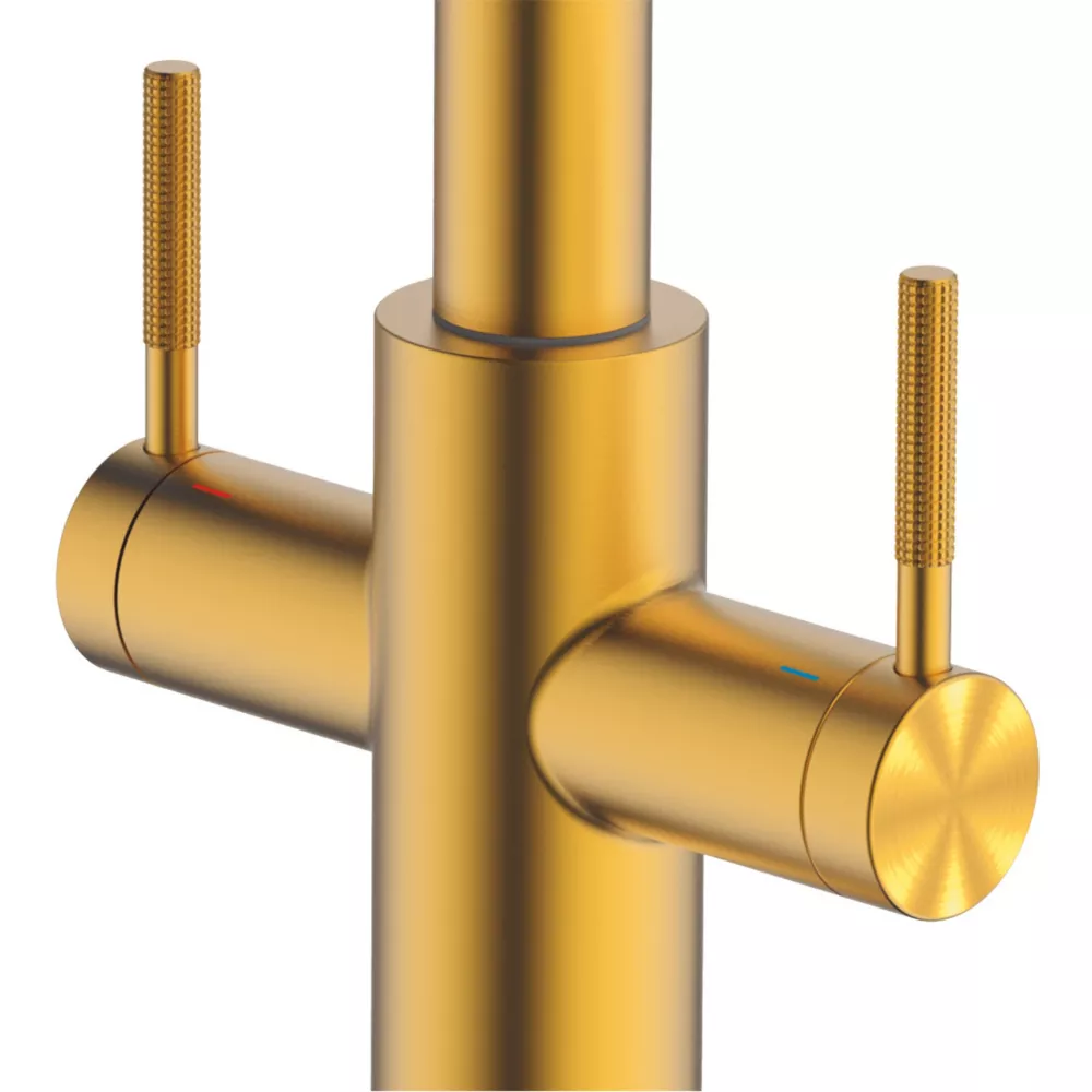 Clearwater Topaz U-Spout Monobloc Mixer Tap Brushed Brass PVD - Image 2