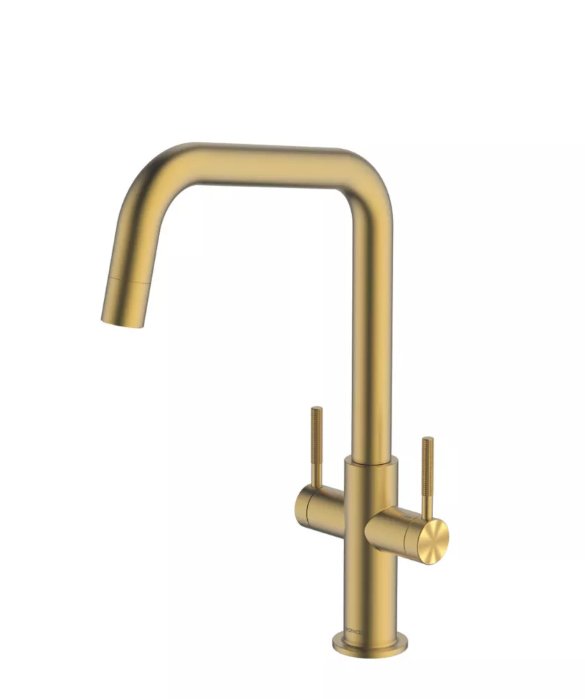 Clearwater Topaz U-Spout Monobloc Mixer Tap Brushed Brass PVD