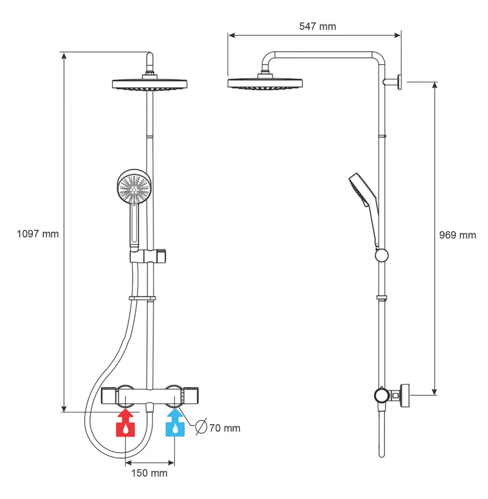 Mira Atom ERD Rear-Fed Exposed Chrome Thermostatic Mixer Shower - Image 7