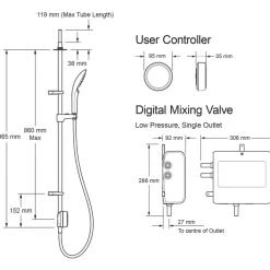 Mira Activate Gravity-Pumped Ceiling-Fed Single Outlet Chrome Thermostatic Digital Mixer Shower 13 Mira Activate Gravity-Pumped Ceiling-Fed Single Outlet Chrome Thermostatic Digital Mixer Shower -Zenith Shop 917KJ A6
