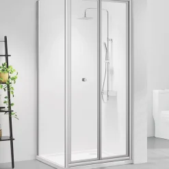 Triton Neo Six Framed Square Bi-Fold Door Shower Enclosure Reversible Chrome 800 X 800 X 1950mm