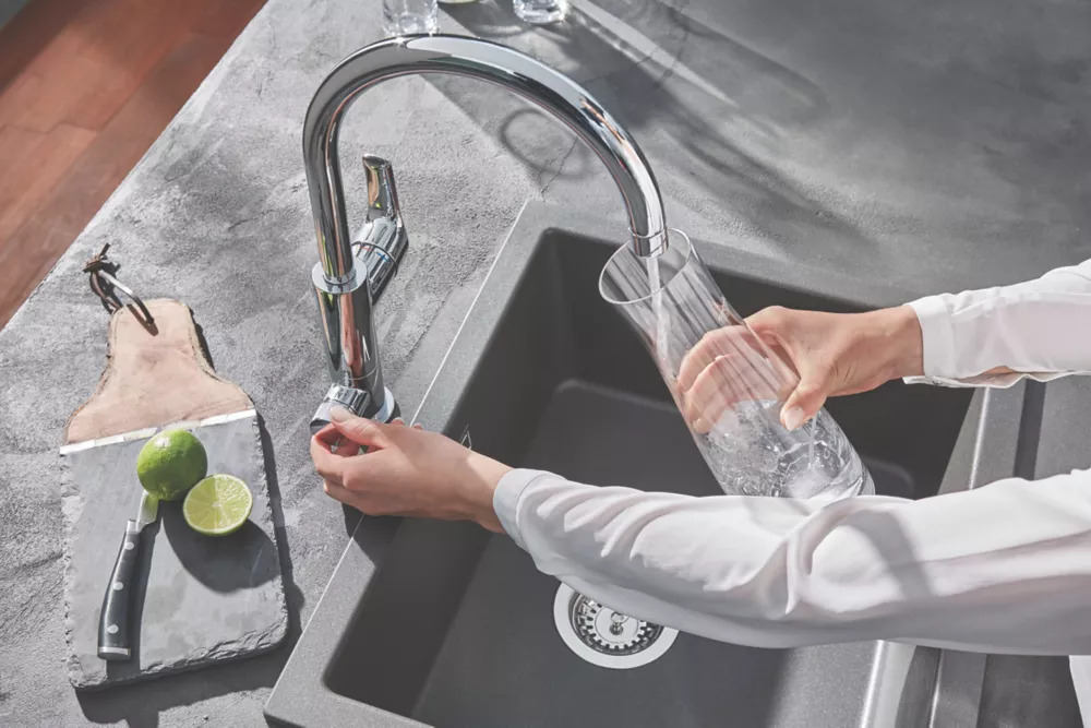 Grohe Blue Pure Eurosmart 2-Way Deck-Mounted Single-Lever Sink Mixer Filter Tap Chrome - Image 4