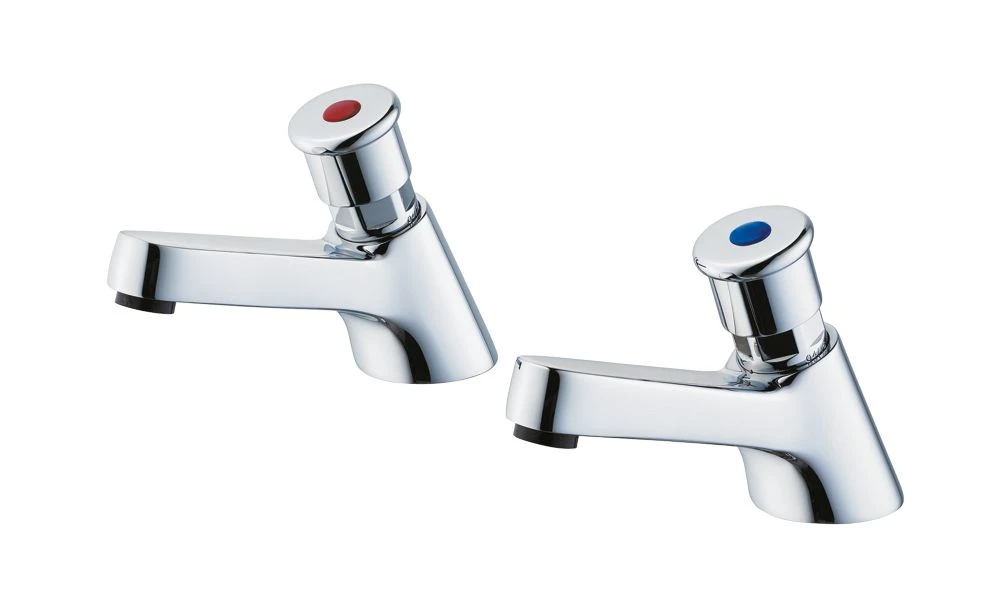 Armitage Shanks Sandringham 21 Self-Closing Pillar Taps Chrome