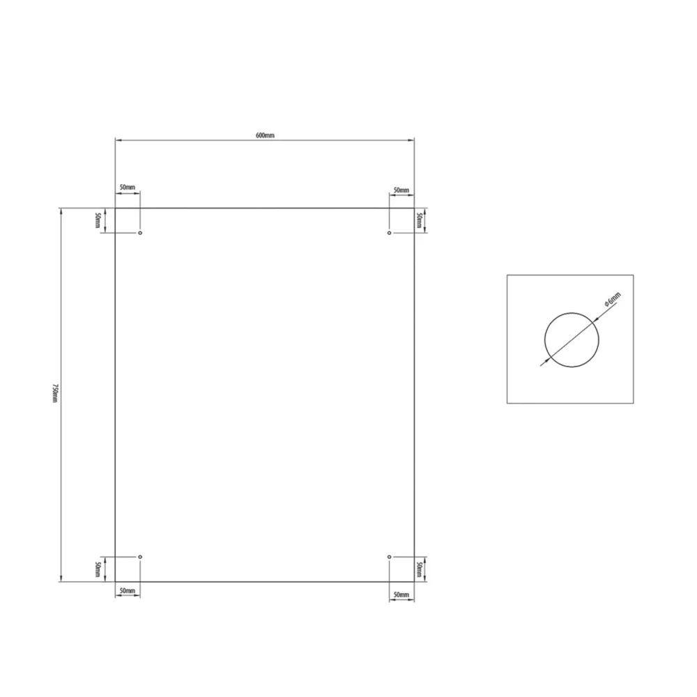 Splashback Clear Splashback With Brushed Chrome Caps 600 X 750 X 6mm - Image 2