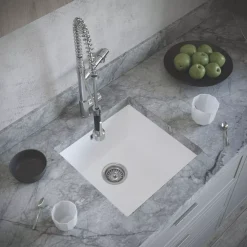 ETAL Comite 1 Bowl Granite Composite Kitchen Sink Matt White 440 X 440mm 5 ETAL Comite 1 Bowl Granite Composite Kitchen Sink Matt White 440 X 440mm -Zenith Shop 929RG A2