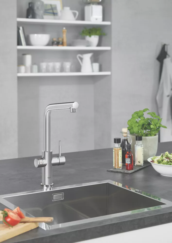 Grohe Red Duo L Spout Instant Hot Water Kitchen Tap Chrome - Image 3