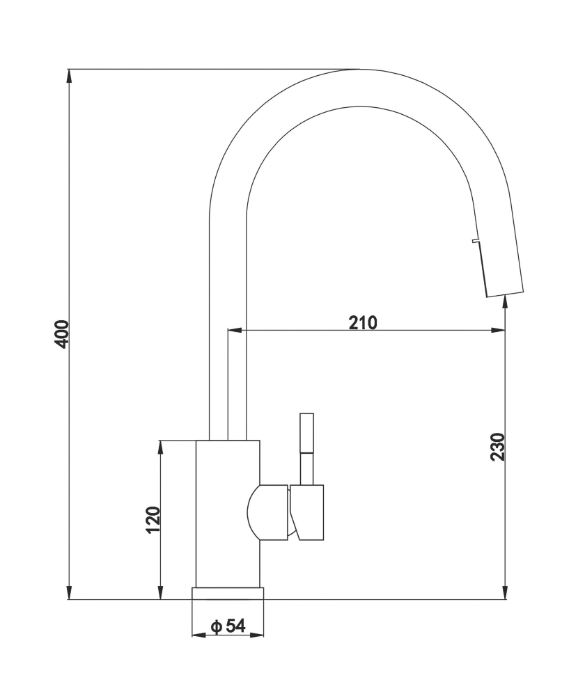 ETAL Velia Concealed Pull-Out Kitchen Mixer Tap Brushed Steel - Image 3