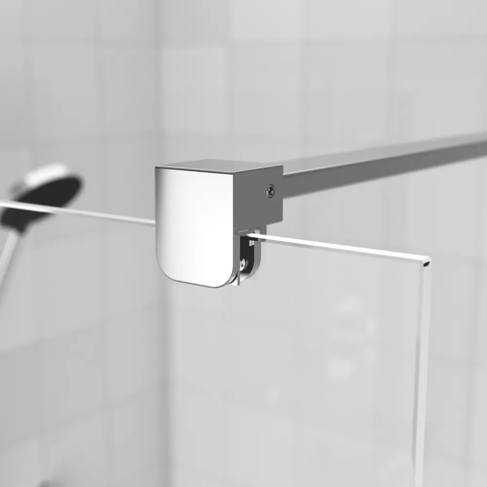 Aqualux Edge 8 Frameless Wet Room Glass Panel Polished Silver 1200 X 2000mm - Image 3