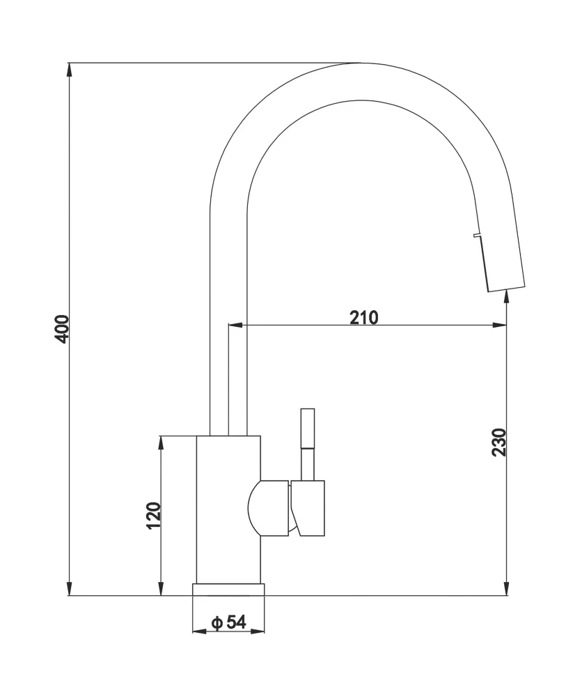 ETAL Velia Concealed Pull-Out Kitchen Mixer Tap Polished Chrome - Image 3