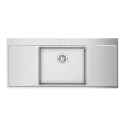 Clearwater Xeron 1 Bowl Stainless Steel Kitchen Sink With Double Drainer 1160 X 520mm