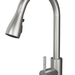 ETAL Bucks Pull-Out Spray Mixer Tap Brushed Steel