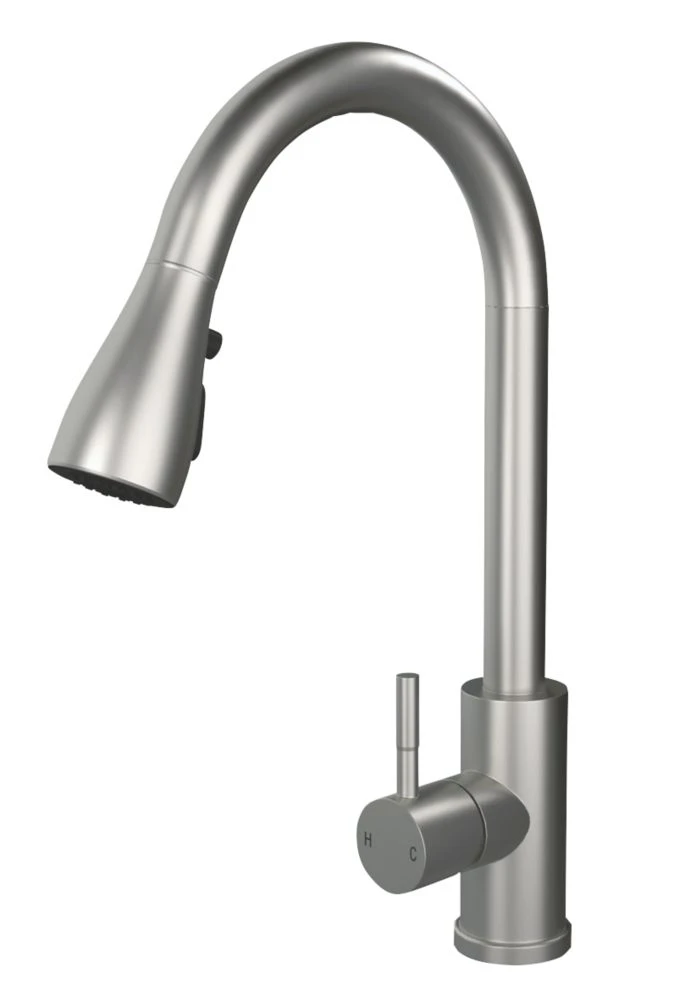 ETAL Bucks Pull-Out Spray Mixer Tap Brushed Steel