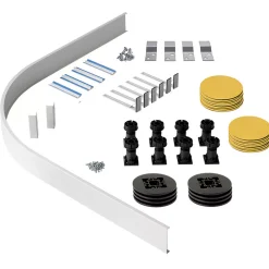 Essentials Offset Quad Shower Tray Plinth & Leg Set White