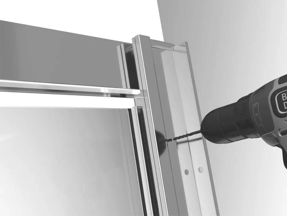 Triton Fast Fix Framed Rectangular Sliding Shower Door Chrome 1400 X 1900mm - Image 5