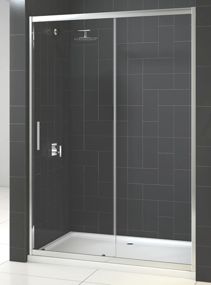 Triton Fast Fix Framed Rectangular Sliding Shower Door Chrome 1400 X 1900mm